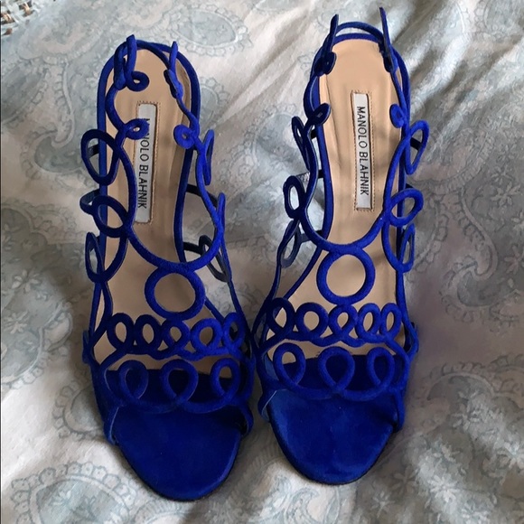 EUC Suede Authentic Manolo Blahnik heels